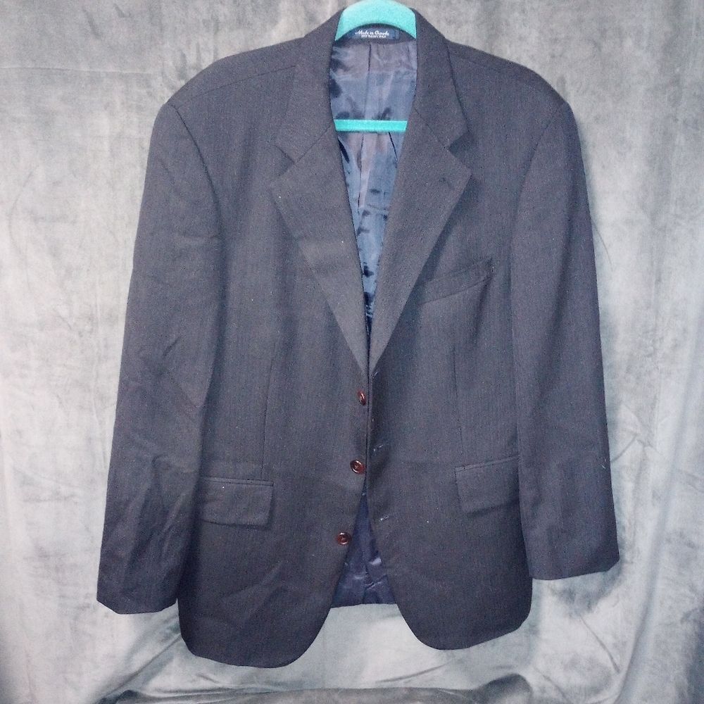 Ralph Ralf Lauren Navy Blue Wool Sport Coat Size 46R EUC
